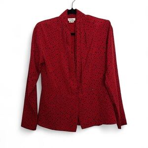Red and Black Long Sleeve Vintage Blouse